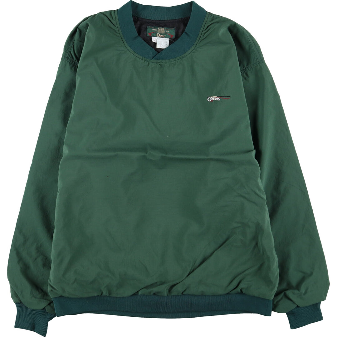 90'S Orvis V-neck warm-up pullover, Made in USA, Men's size M, Vintage unclear Khaki type Vintage Second Hand