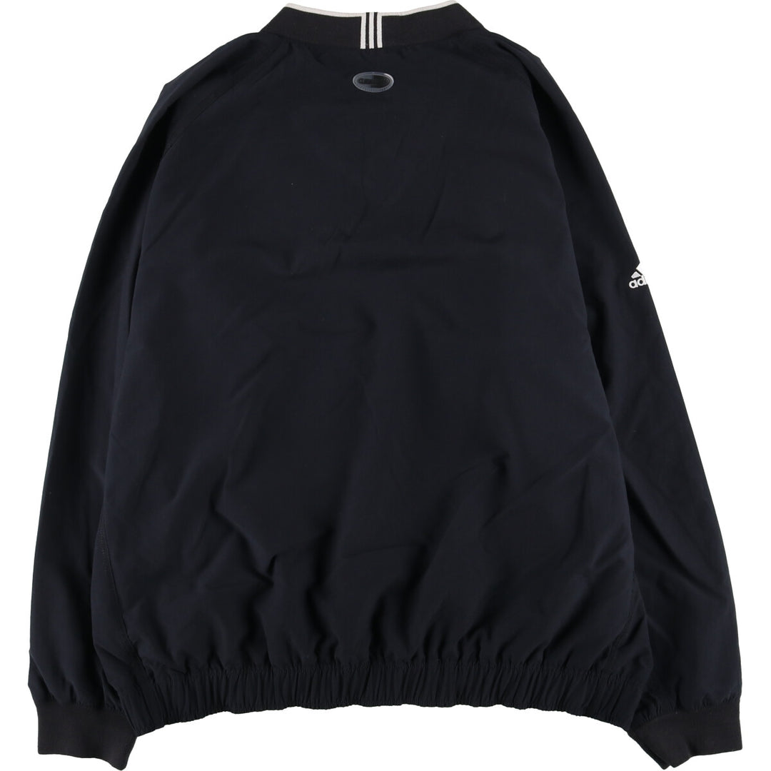 2000'S adidas CLIMAPROOF V-neck warm-up pullover, men's size XL polyester black type Vintage Second Hand