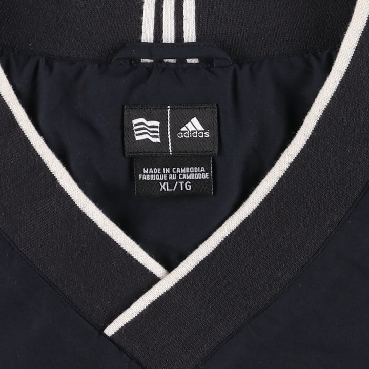 2000'S adidas CLIMAPROOF V-neck warm-up pullover, men's size XL polyester black type Vintage Second Hand