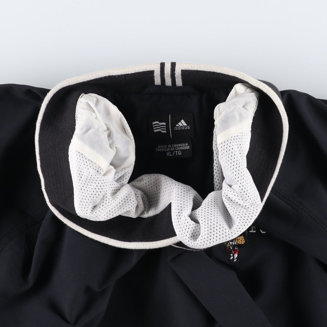 2000'S adidas CLIMAPROOF V-neck warm-up pullover, men's size XL polyester black type Vintage Second Hand