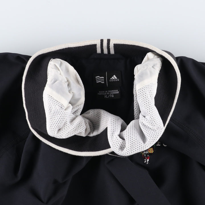 2000'S adidas CLIMAPROOF V-neck warm-up pullover, men's size XL polyester black type Vintage Second Hand