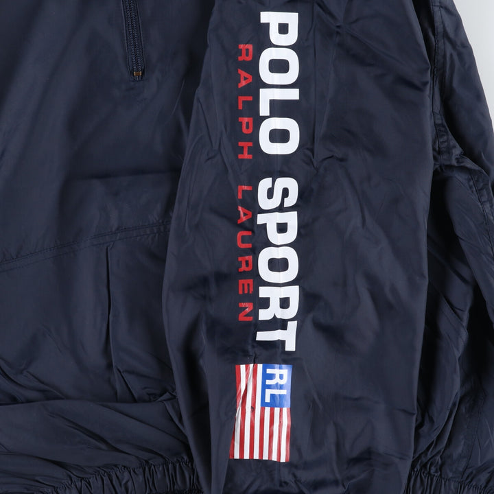90'S Ralph Lauren POLO SPORT Half-zip nylon pullover, men's XXL equivalent / eaa515835