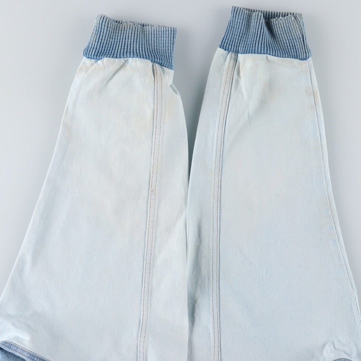 90'S International Denim Back Print Wolf Pattern Denim Varsity Jacket Made in Canada Men's M size /eaa515866