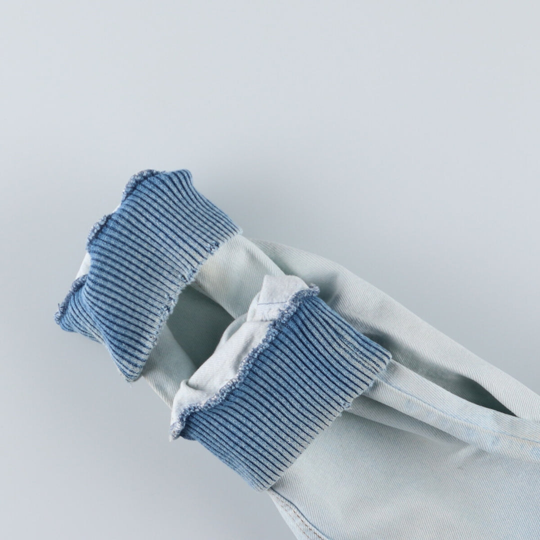 90'S International Denim Back Print Wolf Pattern Denim Varsity Jacket Made in Canada Men's M size /eaa515866