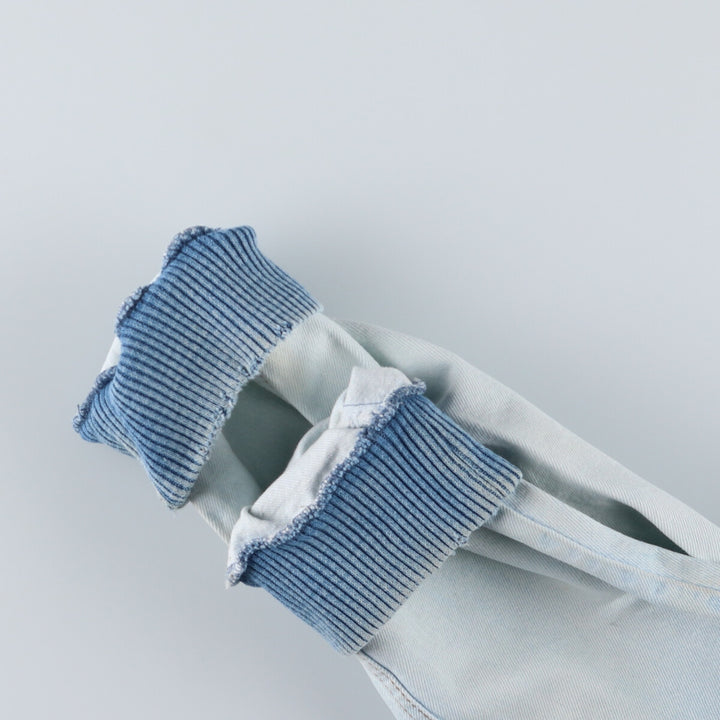 90'S International Denim Back Print Wolf Pattern Denim Varsity Jacket Made in Canada Men's M size /eaa515866