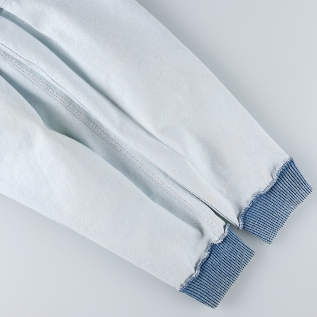 90'S International Denim Back Print Wolf Pattern Denim Varsity Jacket Made in Canada Men's M size /eaa515866