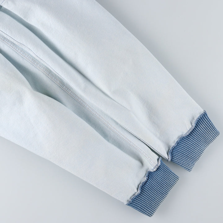 90'S International Denim Back Print Wolf Pattern Denim Varsity Jacket Made in Canada Men's M size /eaa515866