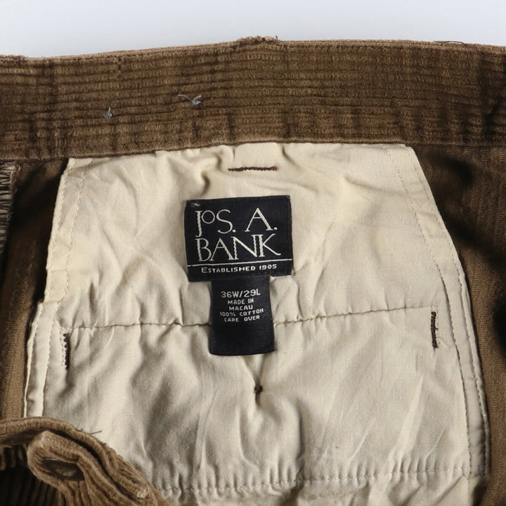 90'S JOS.A.BANK Vintage Corduroy Pants, Men's Size 36 cotton brown type Vintage Second Hand