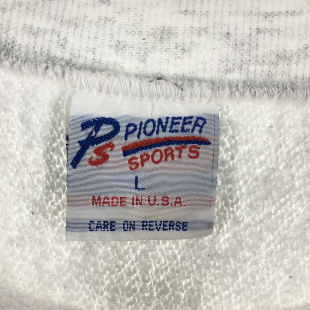 Vintage 90'S college sweatshirt, made in the USA, size L, men's polyester gray type Vintage Second Hand