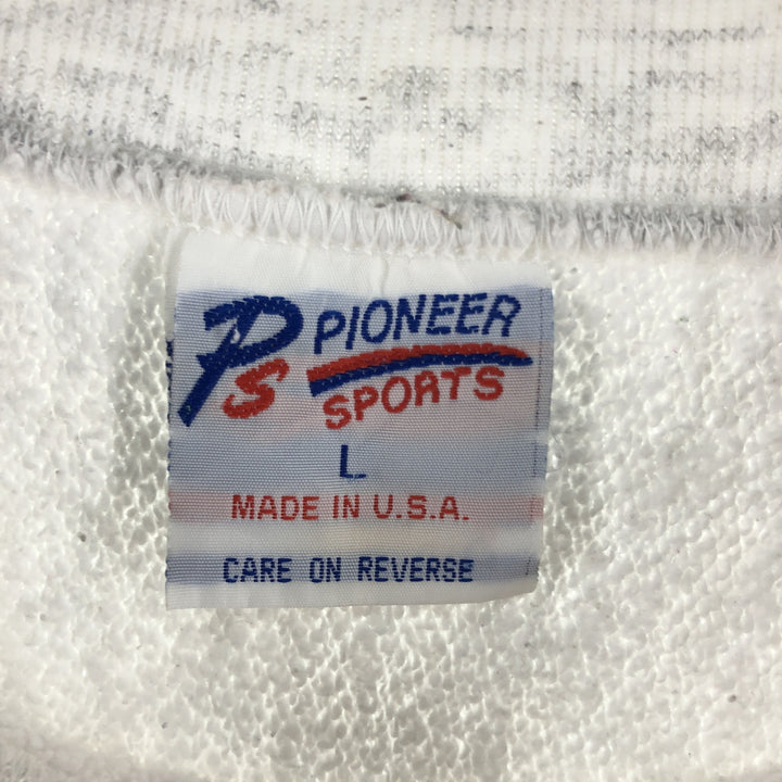 Vintage 90'S college sweatshirt, made in the USA, size L, men's polyester gray type Vintage Second Hand