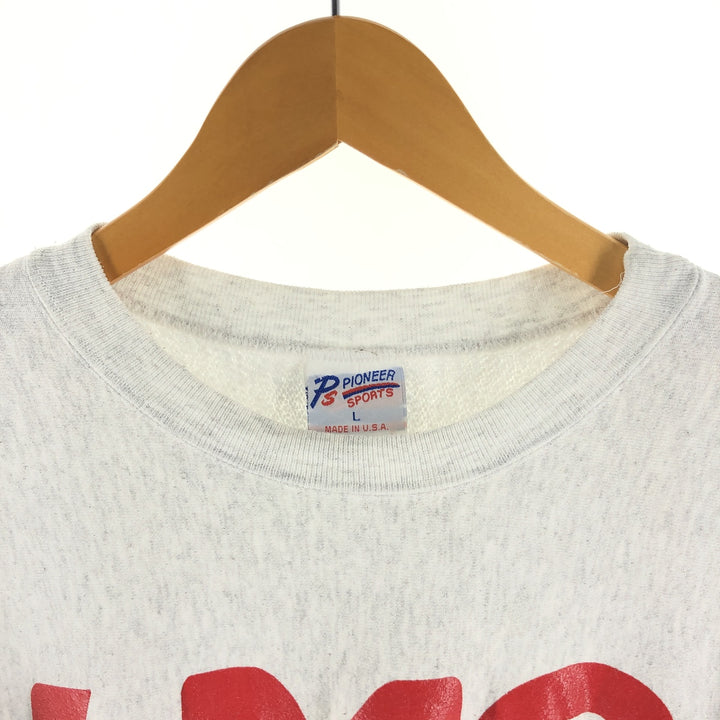 Vintage 90'S college sweatshirt, made in the USA, size L, men's polyester gray type Vintage Second Hand