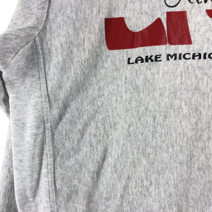 Vintage 90'S college sweatshirt, made in the USA, size L, men's polyester gray type Vintage Second Hand