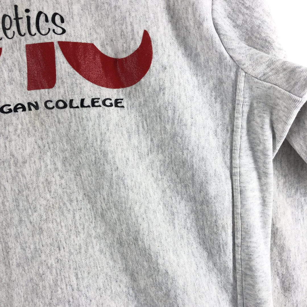 Vintage 90'S college sweatshirt, made in the USA, size L, men's polyester gray type Vintage Second Hand