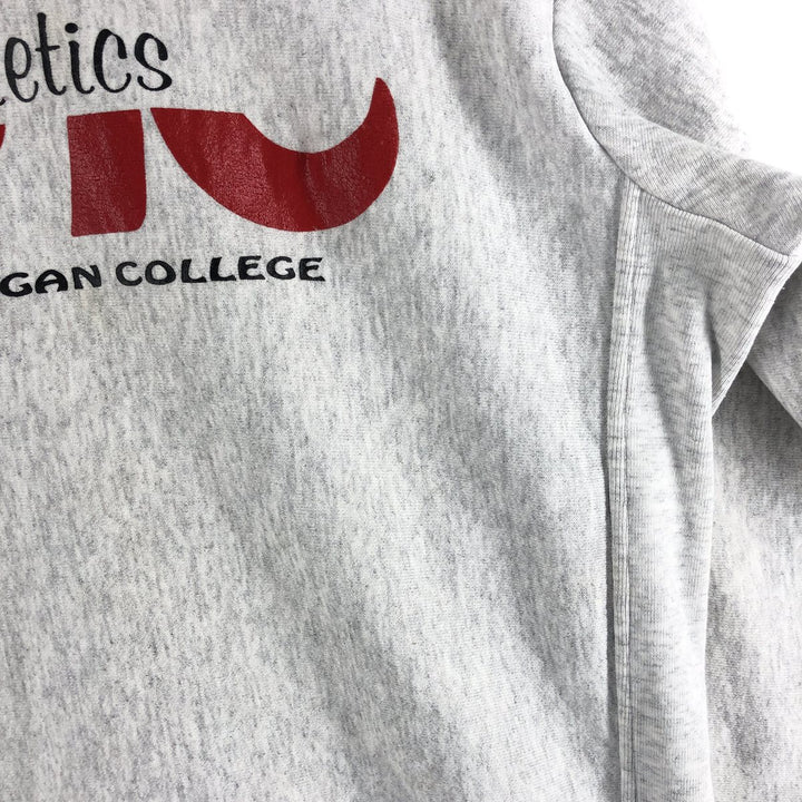 Vintage 90'S college sweatshirt, made in the USA, size L, men's polyester gray type Vintage Second Hand