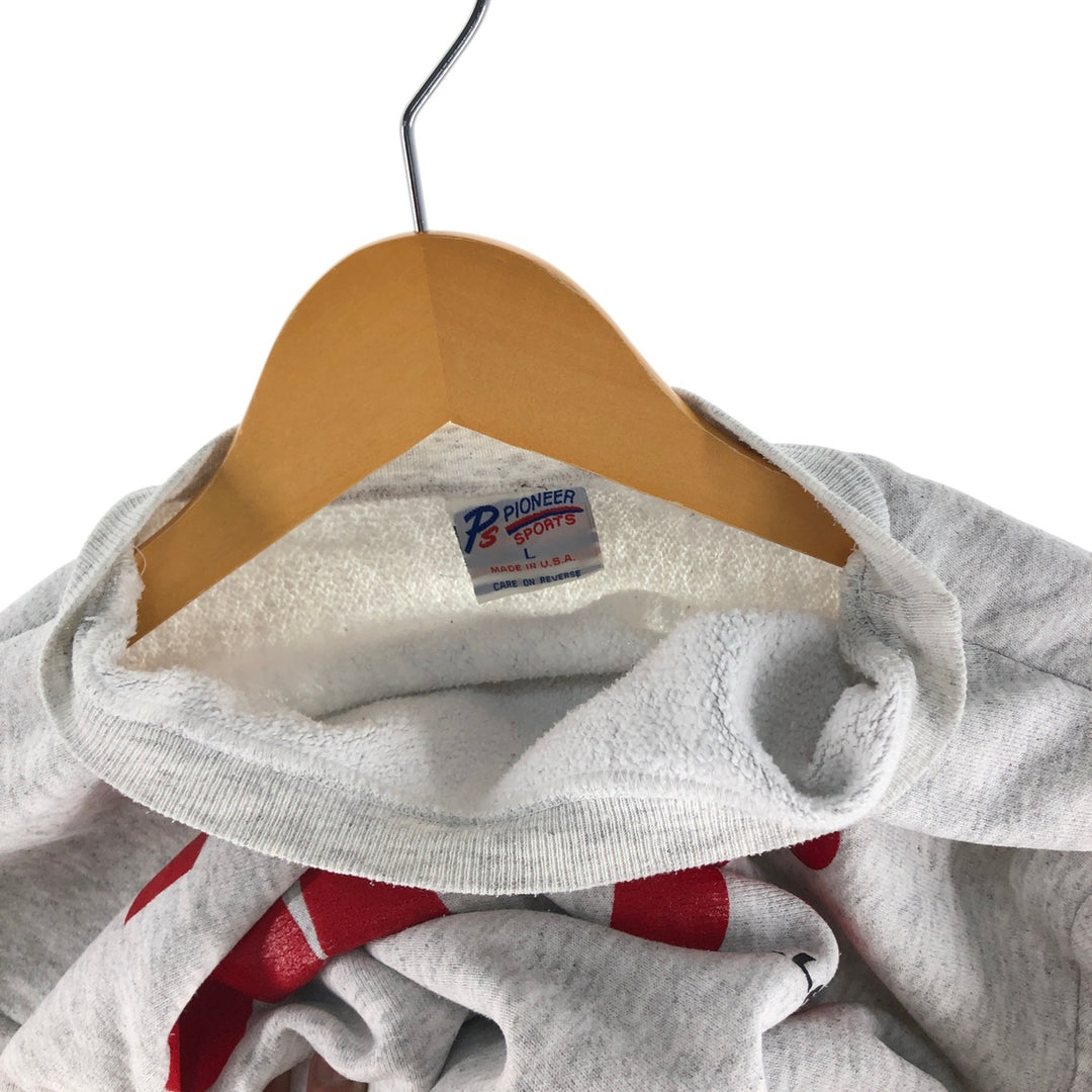 Vintage 90'S college sweatshirt, made in the USA, size L, men's polyester gray type Vintage Second Hand