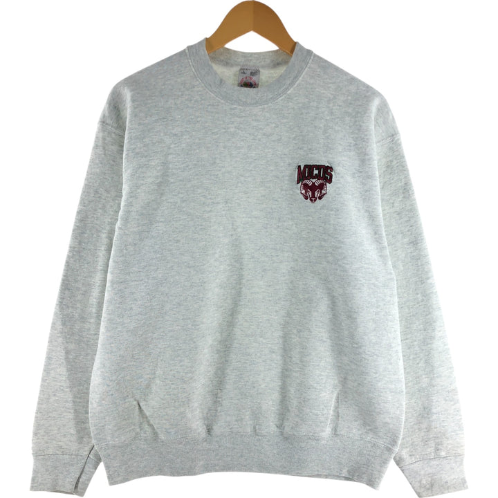 90'S Fruit of the Loom College Sweatshirt, Made in USA, Men's Size L, Vintage cotton gray type Vintage Second Hand