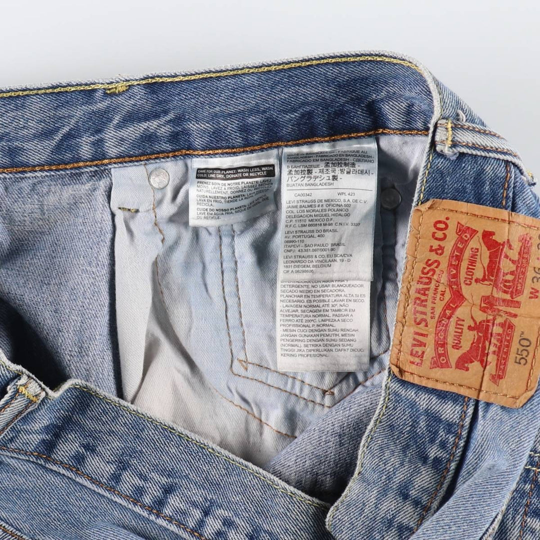 Levi's 550 tapered denim pants for men, size w35 cotton blue type Vintage Second Hand