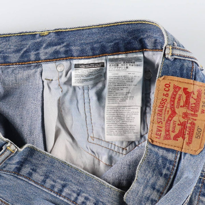 Levi's 550 tapered denim pants for men, size w35 cotton blue type Vintage Second Hand
