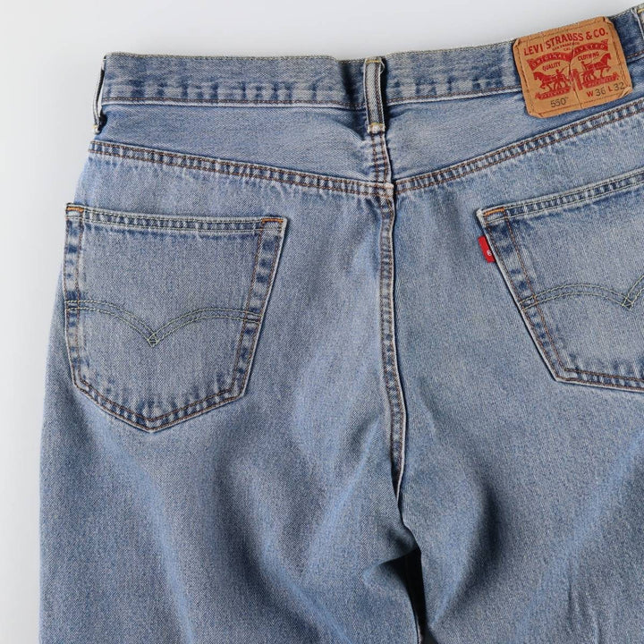 Levi's 550 tapered denim pants for men, size w35 cotton blue type Vintage Second Hand