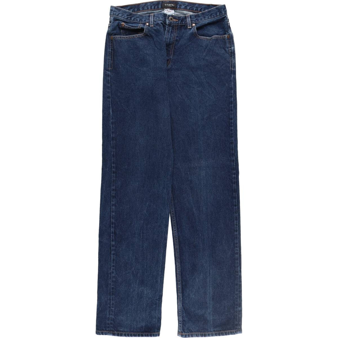 90'S Guess Jeans Straight Denim Pants, Made in USA, Men's, Size W33, Vintage cotton blue type Vintage Second Hand