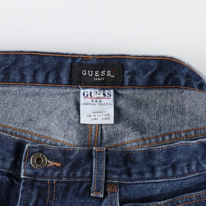 90'S Guess Jeans Straight Denim Pants, Made in USA, Men's, Size W33, Vintage cotton blue type Vintage Second Hand