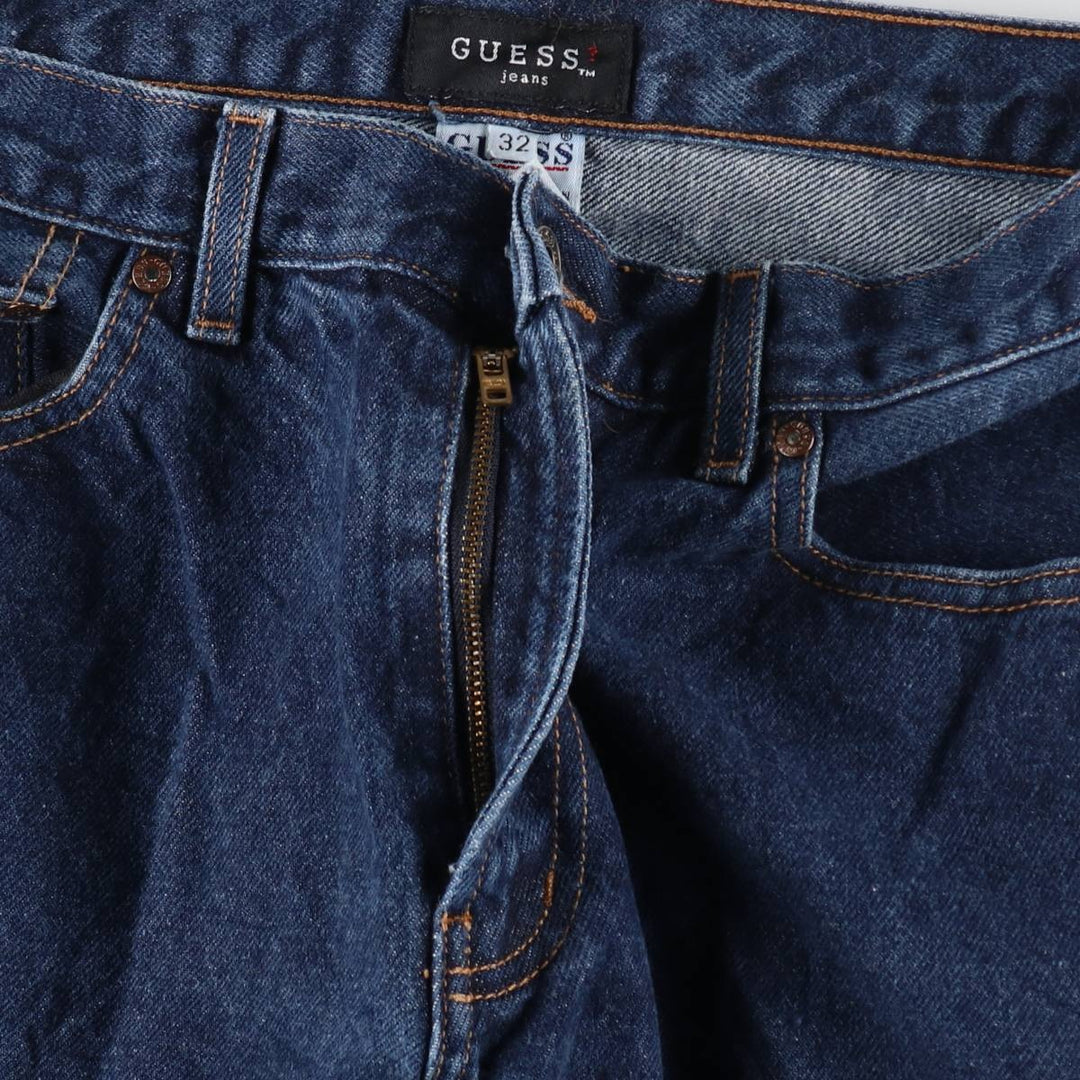90'S Guess Jeans Straight Denim Pants, Made in USA, Men's, Size W33, Vintage cotton blue type Vintage Second Hand