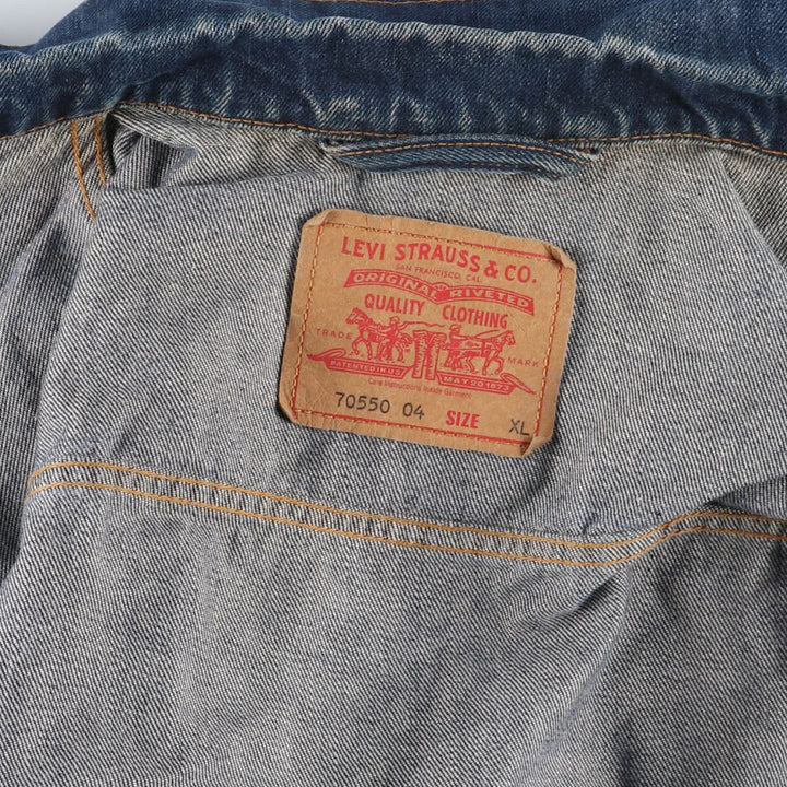 Dark navy blue Levi's 70550 04 Euro model denim jacket G-jacket Men's XL equivalent /eaa520248