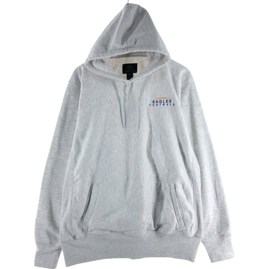 X GPAIN EAGLES FOOTBALL Sweatshirt Pullover Hoodie, Men's Size L cotton gray type Vintage Second Hand