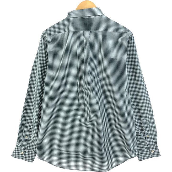 Ralph Lauren long sleeve button down check shirt, men's size L cotton green type Vintage Second Hand