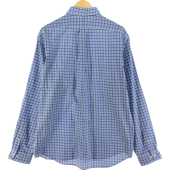 Ralph Lauren Non-Iron Long Sleeve Button-Down Check Shirt, Men's Size XL cotton Blue type light blue Vintage Second Hand