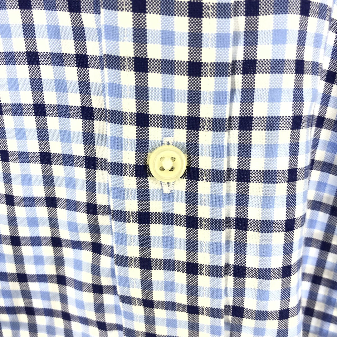 Ralph Lauren Non-Iron Long Sleeve Button-Down Check Shirt, Men's Size XL cotton Blue type light blue Vintage Second Hand