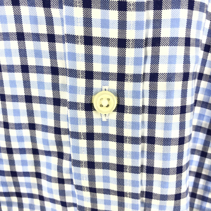 Ralph Lauren Non-Iron Long Sleeve Button-Down Check Shirt, Men's Size XL cotton Blue type light blue Vintage Second Hand