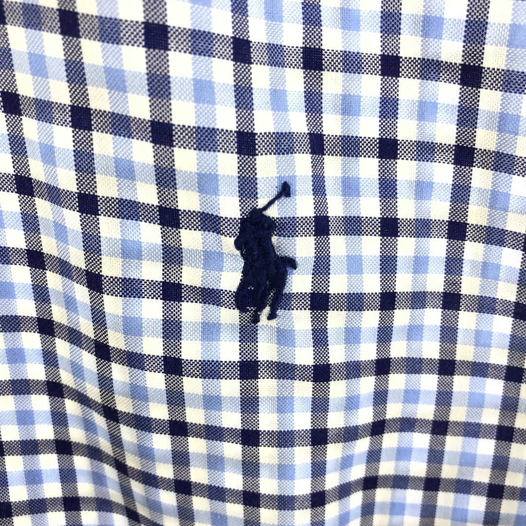 Ralph Lauren Non-Iron Long Sleeve Button-Down Check Shirt, Men's Size XL cotton Blue type light blue Vintage Second Hand