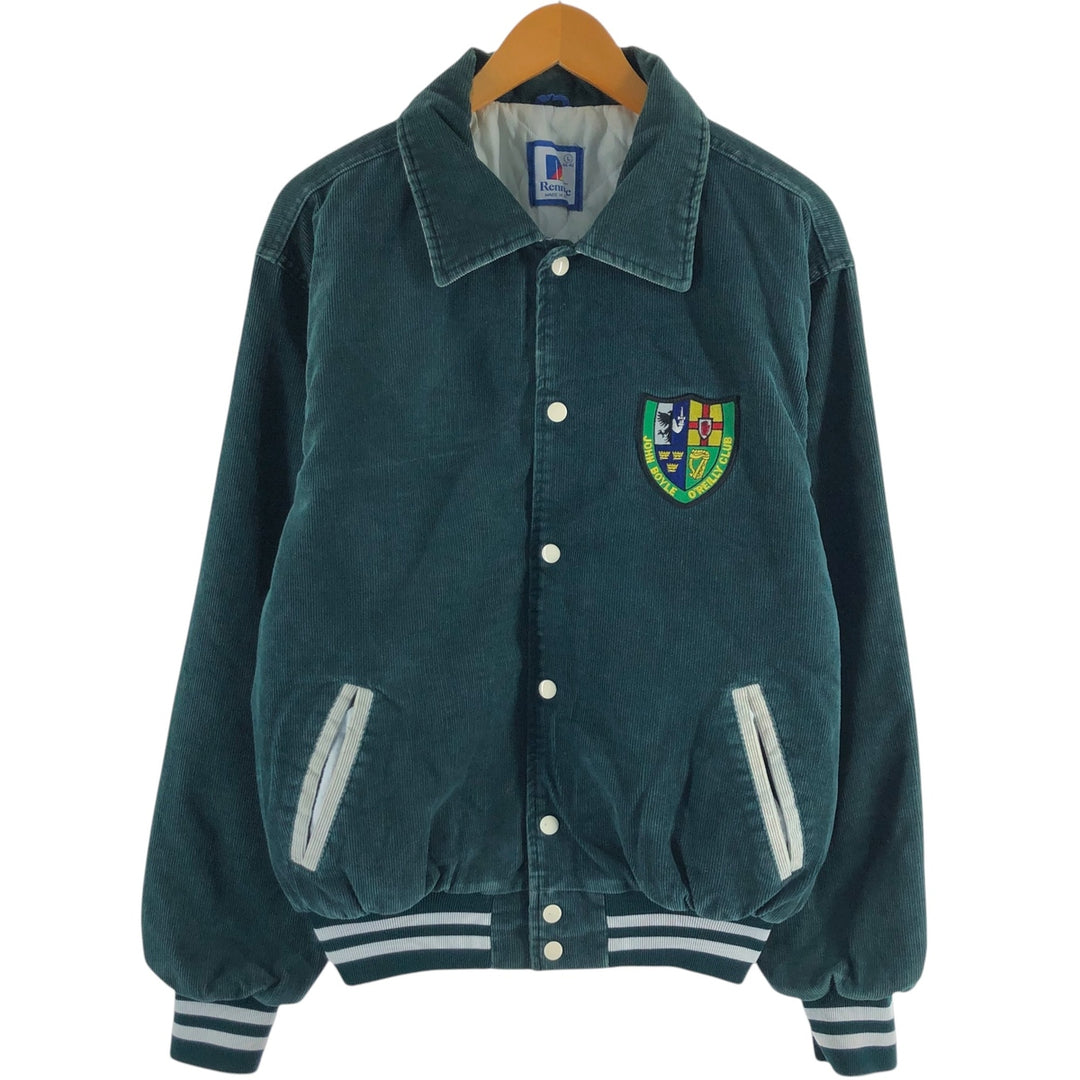 80s~90'S Rennoc Collared Corduroy Varsity Jacket Award Jacket Made in USA Men's L size /eaa520318