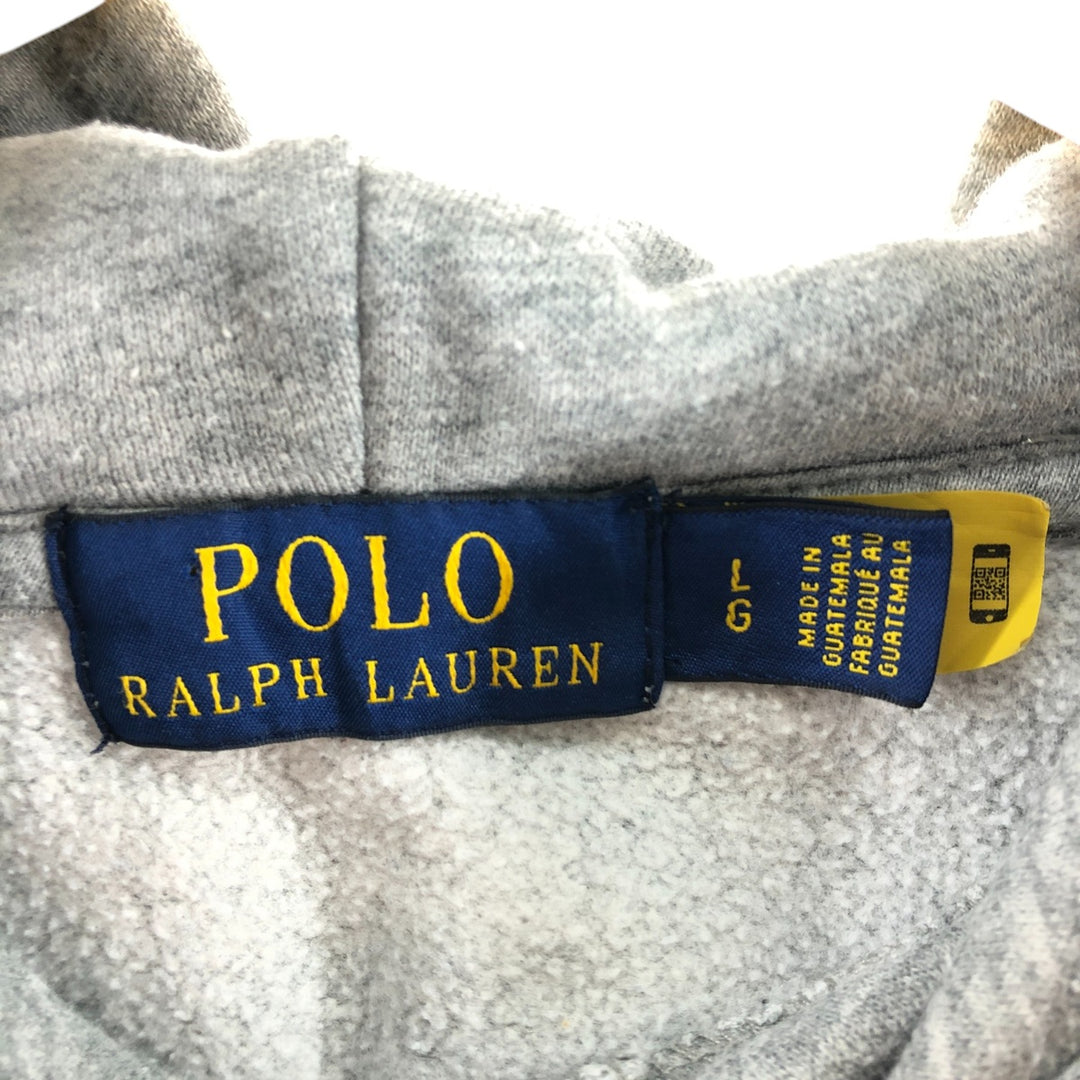 Ralph Lauren POLO RALPH LAUREN sweatshirt pullover hoodie, men's size L cotton gray type Vintage Second Hand