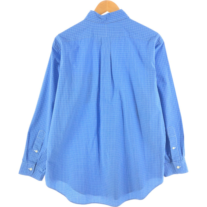 Ralph Lauren Classic Fit Long Sleeve Button Down Check Shirt, Men's Size L cotton Blue type light blue Vintage Second Hand