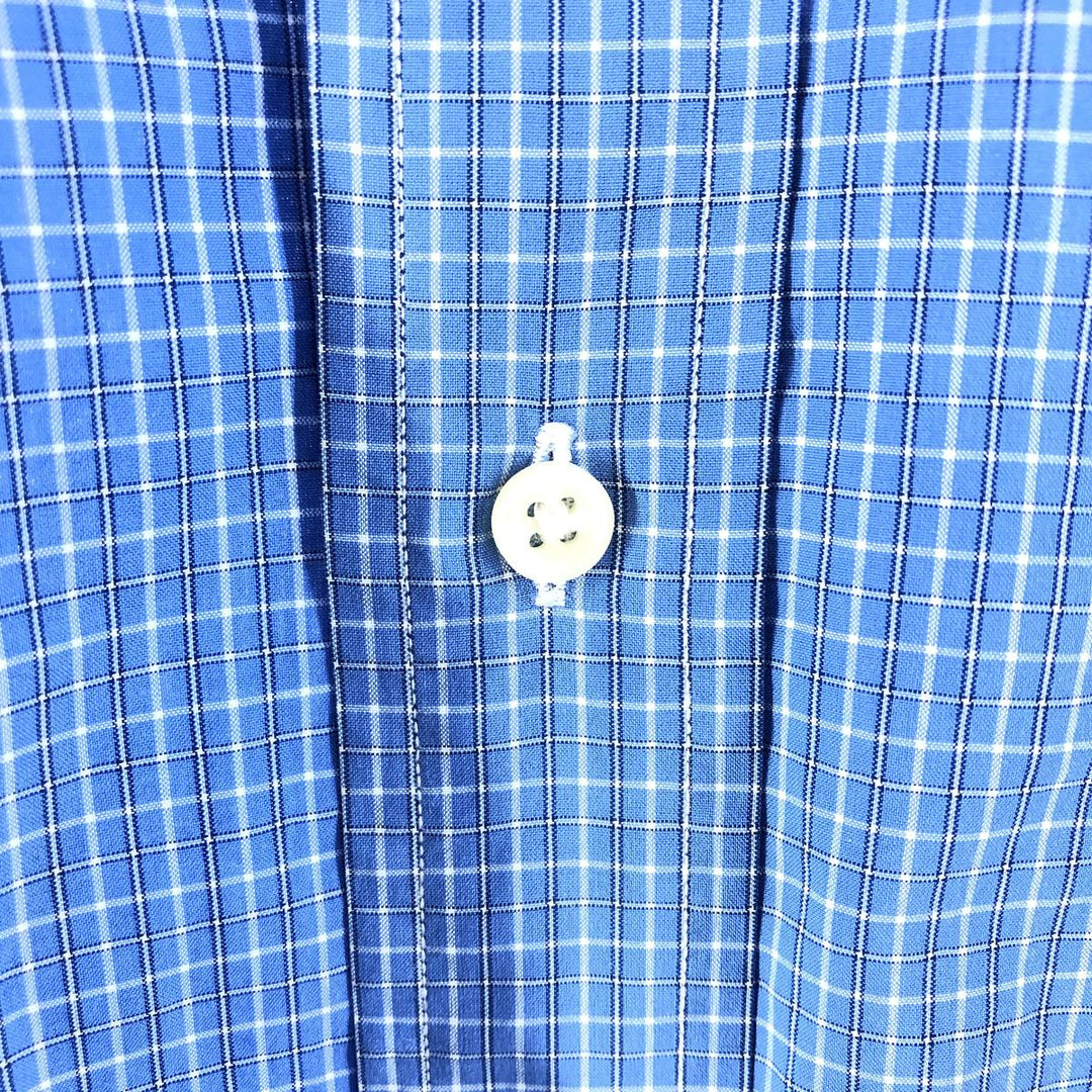 Ralph Lauren Classic Fit Long Sleeve Button Down Check Shirt, Men's Size L cotton Blue type light blue Vintage Second Hand
