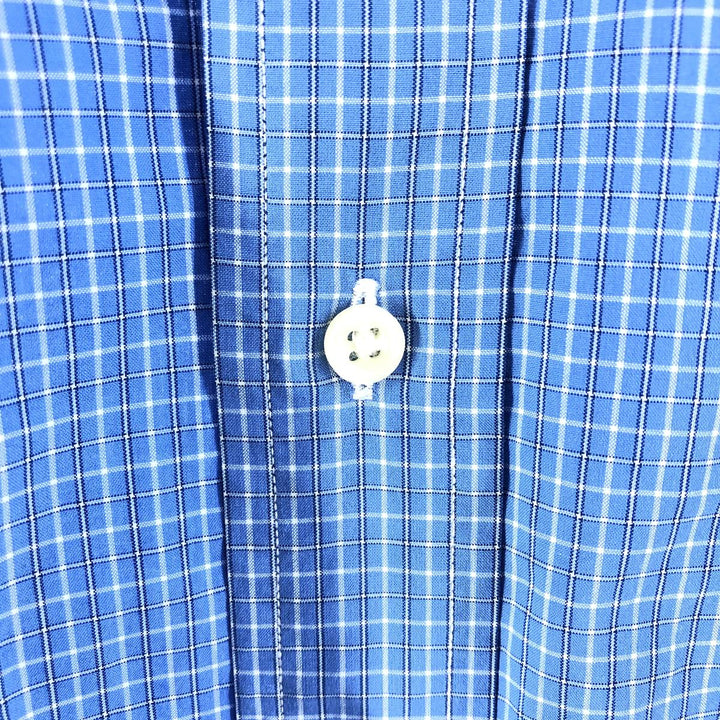 Ralph Lauren Classic Fit Long Sleeve Button Down Check Shirt, Men's Size L cotton Blue type light blue Vintage Second Hand