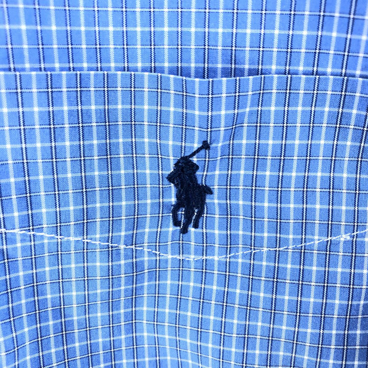 Ralph Lauren Classic Fit Long Sleeve Button Down Check Shirt, Men's Size L cotton Blue type light blue Vintage Second Hand