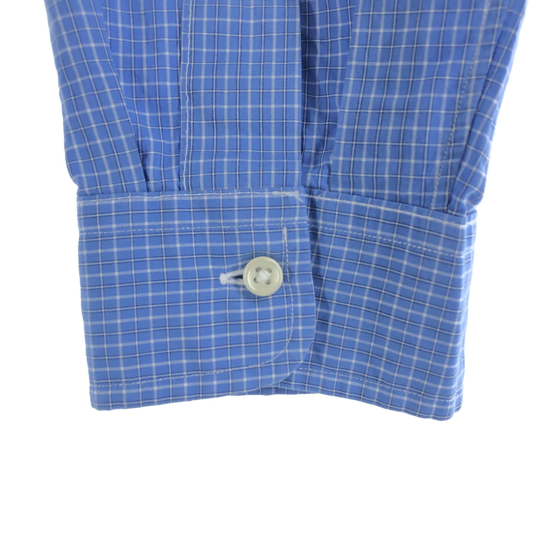 Ralph Lauren Classic Fit Long Sleeve Button Down Check Shirt, Men's Size L cotton Blue type light blue Vintage Second Hand
