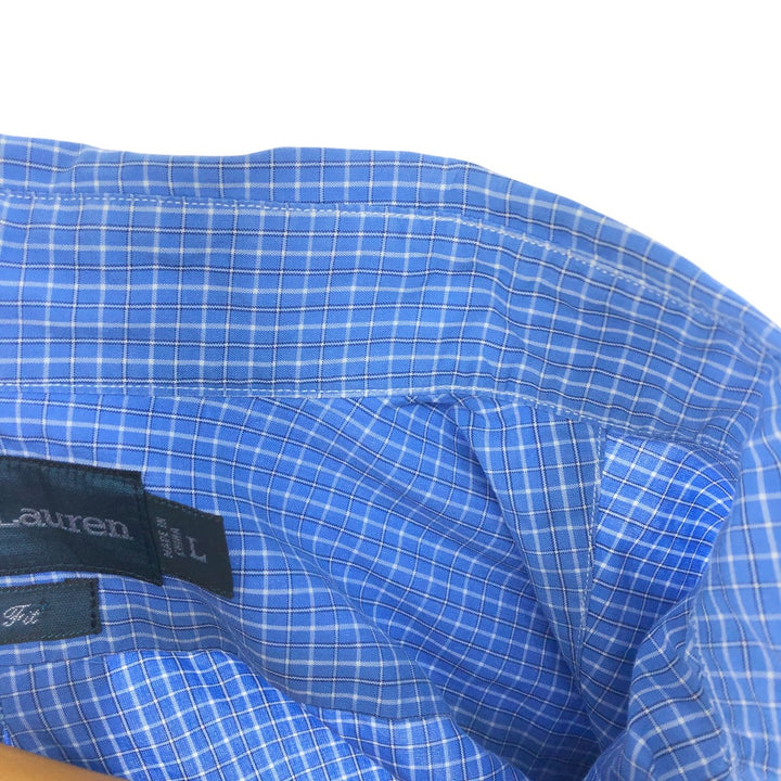 Ralph Lauren Classic Fit Long Sleeve Button Down Check Shirt, Men's Size L cotton Blue type light blue Vintage Second Hand