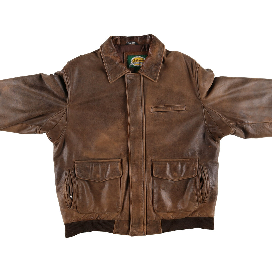 90s~00'S Cabelas Leather Flight Jacket Made in Canada Men's XL /eaa520461