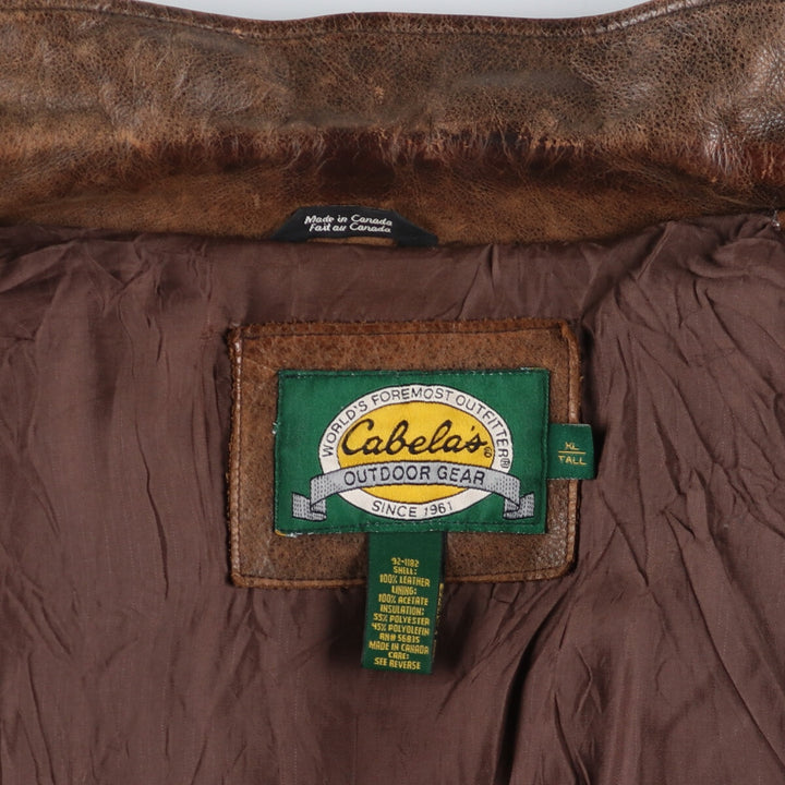 90s~00'S Cabelas Leather Flight Jacket Made in Canada Men's XL /eaa520461