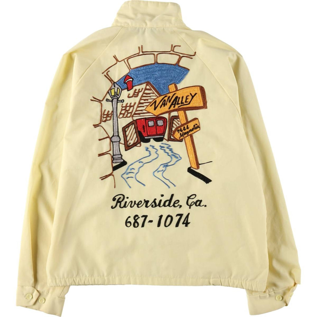 70'S JCPenney Harrington Jacket with Back Embroidery, Swing Top, Men's Size L, Vintage / eaa520476