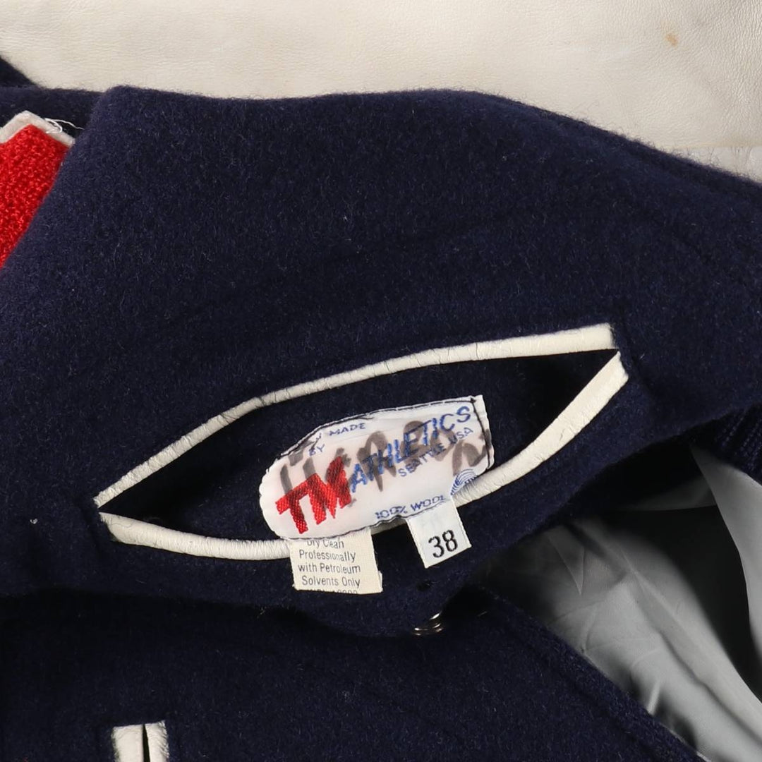 TM ATHLETIC Leather Sleeve Wool Varsity Jacket Award Jacket Varsity Jacket Men's M /eaa520494