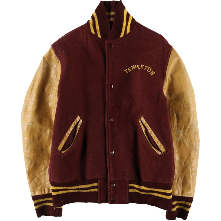 LUADRA Leather Sleeve Wool Button Varsity Jacket Made in Canada Men's M Size /eaa520496