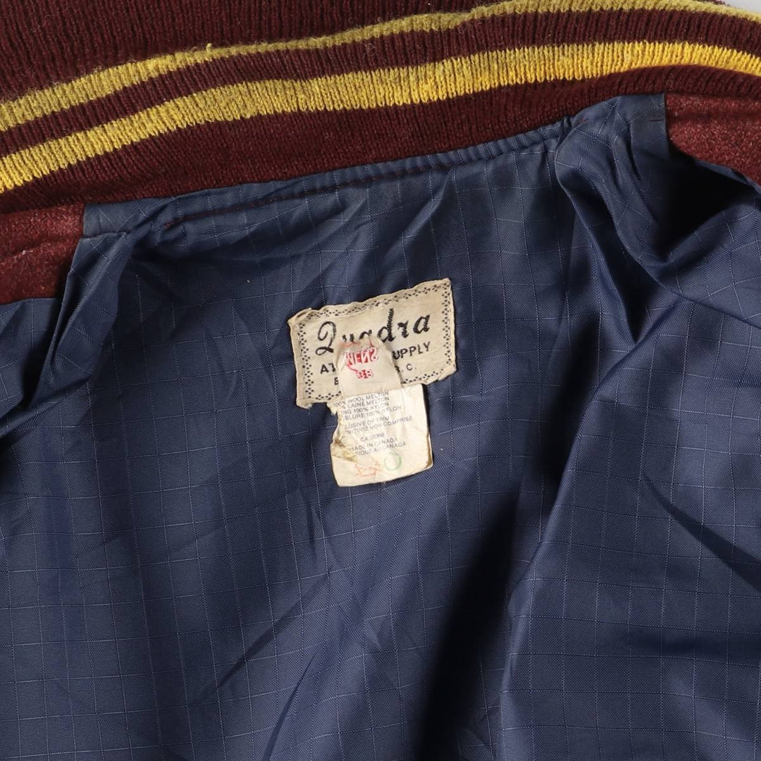 LUADRA Leather Sleeve Wool Button Varsity Jacket Made in Canada Men's M Size /eaa520496