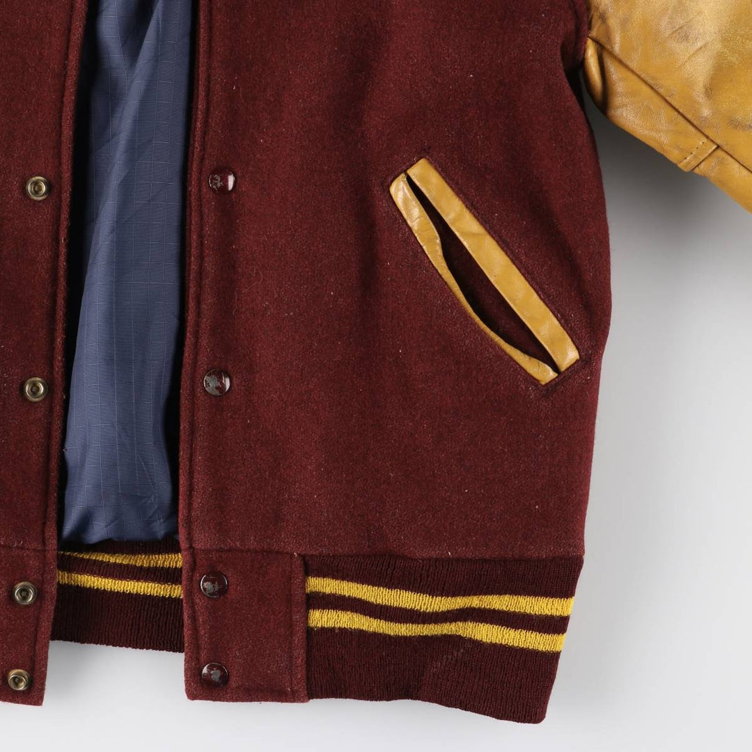 LUADRA Leather Sleeve Wool Button Varsity Jacket Made in Canada Men's M Size /eaa520496