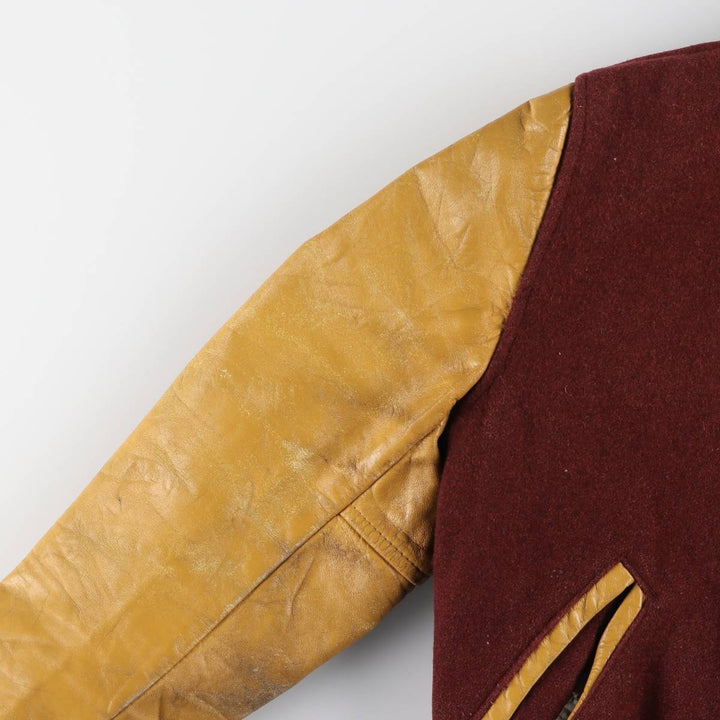 LUADRA Leather Sleeve Wool Button Varsity Jacket Made in Canada Men's M Size /eaa520496