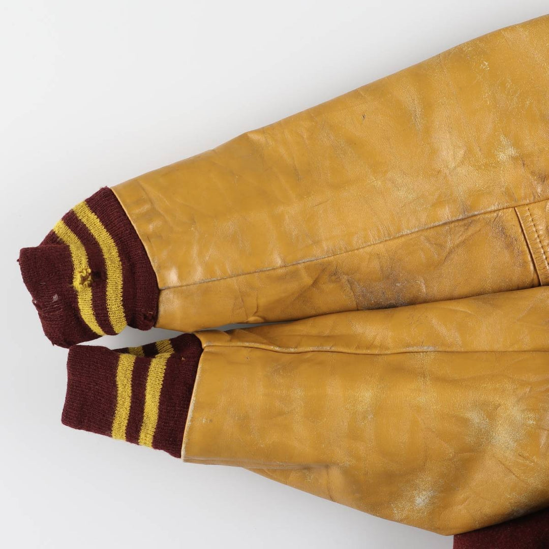 LUADRA Leather Sleeve Wool Button Varsity Jacket Made in Canada Men's M Size /eaa520496